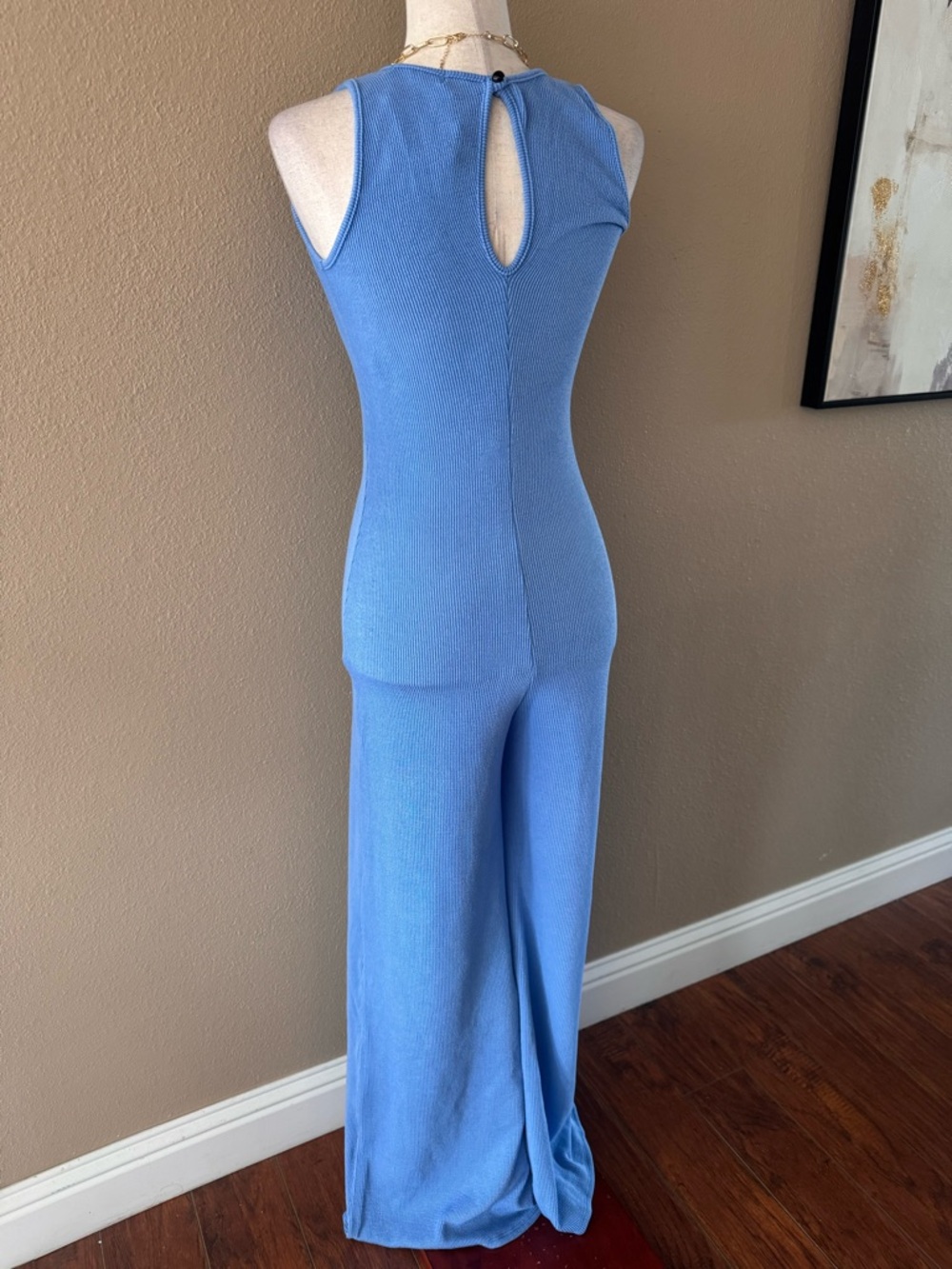Sleeveless Wide-Leg Jumpsuit in Sky Blue - Picture 9 of 9
